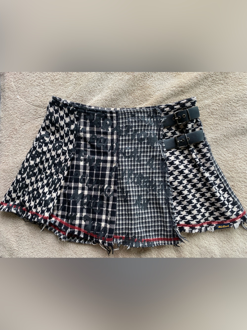 RARE Vintage Y2K Killah Miss Sixty Patchwork Houndstooth Mini Skirt – Archive xs